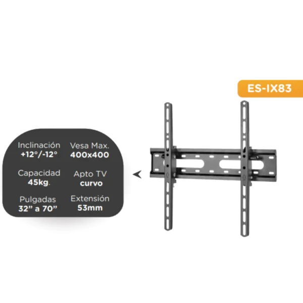 SOPORTE LED SOPORTER ES-IX83 32" A 70" INCLINACION +12 -12 45Kg