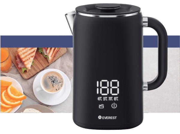 JARRA ELECTRICA EVEREST LM-1703 NEGRA 1.7L DIGITAL CORTE MATE