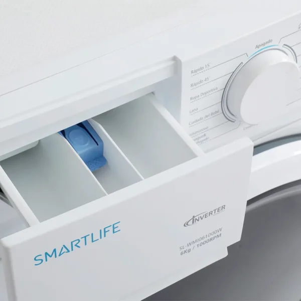 LAVARROPA SMARTLIFE SLIM DESING INVERTER SL-WMI061000W 6kg 1000rpm  85x59.5x40 - Imagen 6