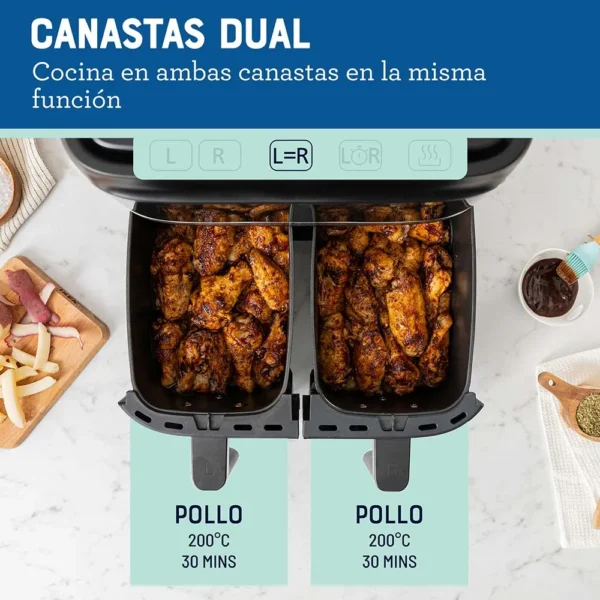 FREIDORA OSTER OCKTAF7MCDF-O54 SIN ACEITE DUAL 7.6L DIGITAL - Imagen 6