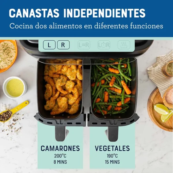 FREIDORA OSTER OCKTAF7MCDF-O54 SIN ACEITE DUAL 7.6L DIGITAL - Imagen 7