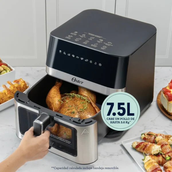 FREIDORA OSTER OSCKTAF75WDSSDF-054 SIN ACEITE VISOR 7.5L DIGITAL - Imagen 4