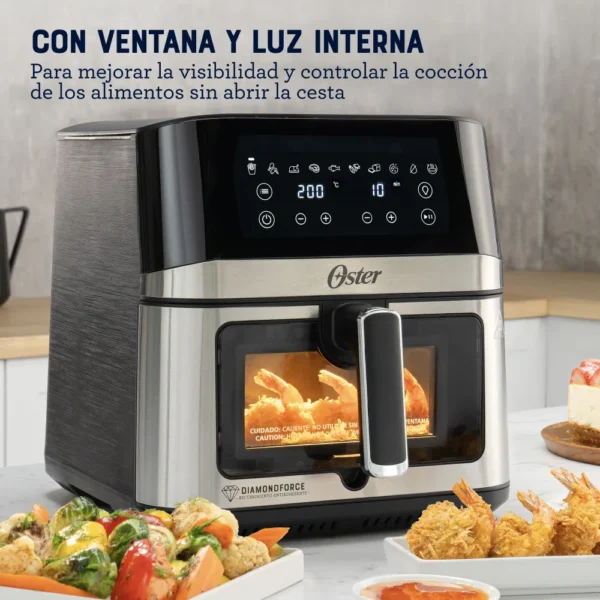 FREIDORA OSTER OSCKTAF75WDSSDF-054 SIN ACEITE VISOR 7.5L DIGITAL - Imagen 5