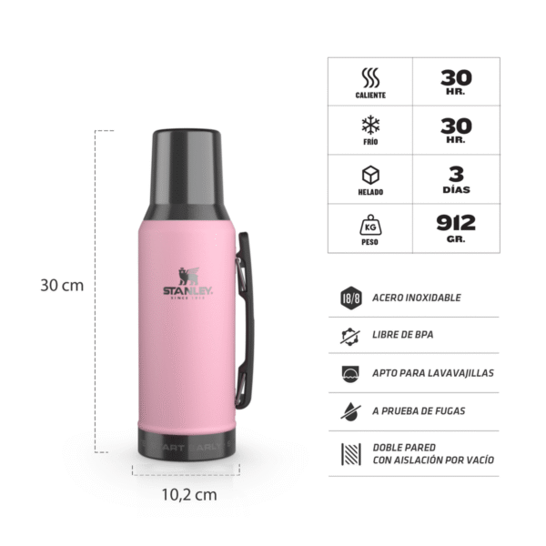 TERMO STANLEY MATE SYSTEM MESSI GOAT 1200cc PINK Libre de BPA 10-10297-030 - Imagen 2