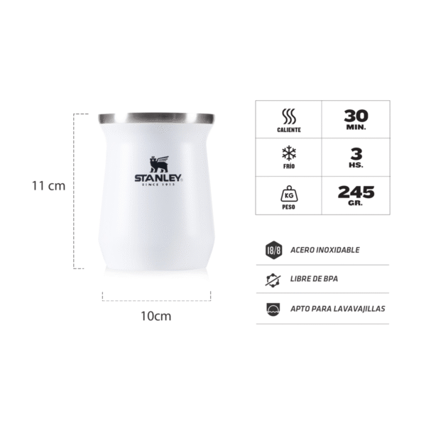 MATE STANLEY CLASSIC 10-09628-025 POLAR 236ml ACERO - Imagen 2