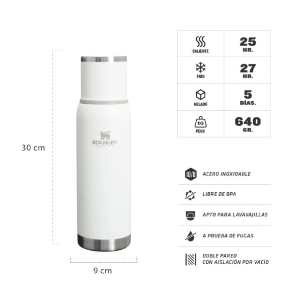TERMO STANLEY ADVENTURE TO-GO 750cc BLANCO POLAR 10-12210-001 - Imagen 2