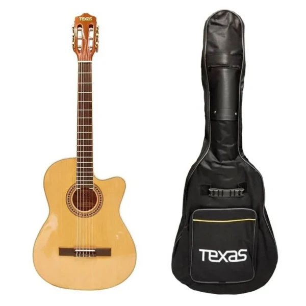 GUITARRA TEXAS ELECTROACUSTICA CG20-LC5-NAT 5 BANDAS EQ AFINADOR FUNDA