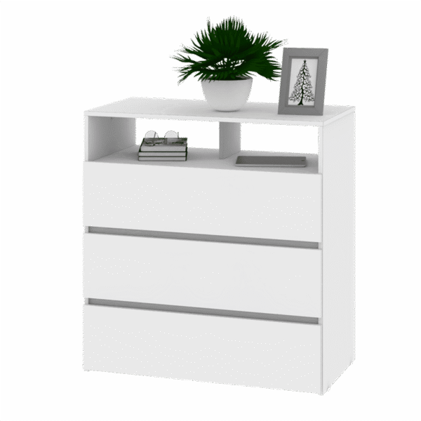 COMODA DIELFE DMC3C BLANCO 3 CAJONES 90x94x45 CORREDERA METALICA