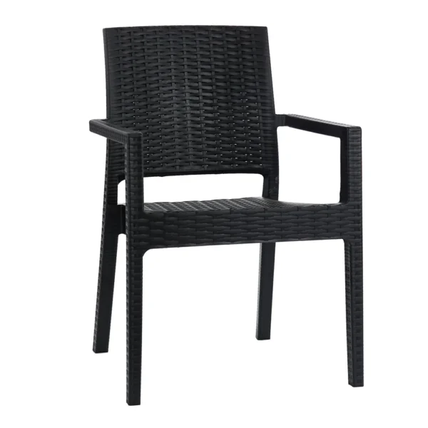 SILLON GARDENLIFE MILANO NEGRO SIMIL RATTAN F835001 - Imagen 2