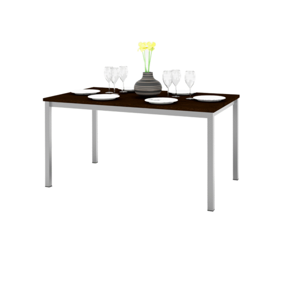 MESA DIELFE MZ1400/C4 WENGUE 1.40 X0.85X0.80 BASE CAÑO 40x40 GRIS