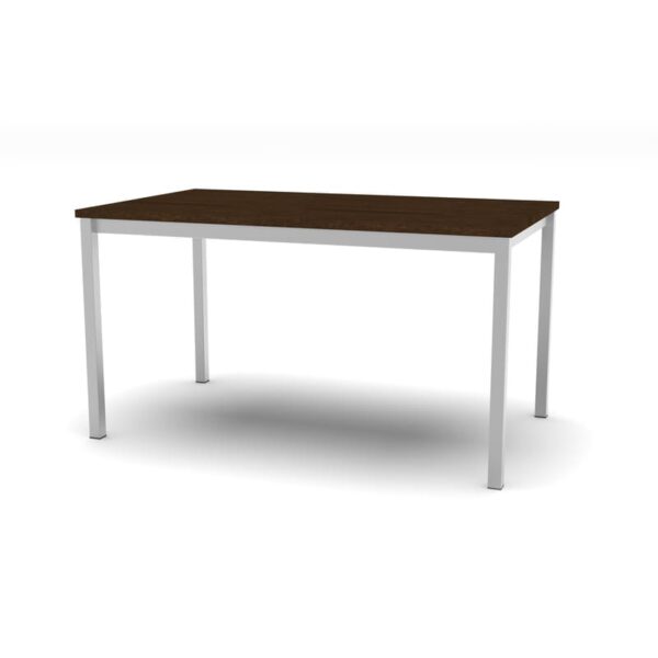 MESA DIELFE MZ1400/C4 WENGUE 1.40 X0.85X0.80 BASE CAÑO 40x40 GRIS - Imagen 2