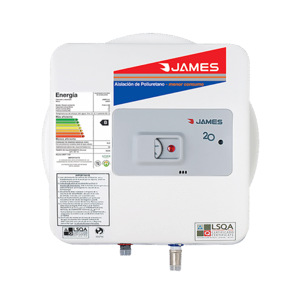 TERMOTANQUE JAMES ELECTRICO 20 lts PRISMA INFERIOR 36x39x39 040.0156.0832