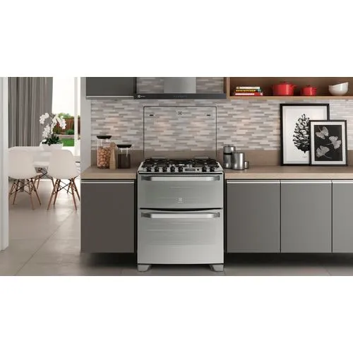 COCINA ELECTROLUX 76DXR 76cm INOX 5 HORNALLAS DOBLE HORNO 90x76x69cm CLASE A - Imagen 4